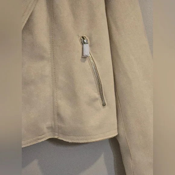 Philosophy Cream Faux Leather Suede Jacket Size Large NWT - Picture 7 of 12